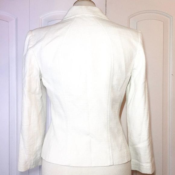 David Meister Cream Tweed Crochet Trim Blazer Size 4 - Picture 7 of 11